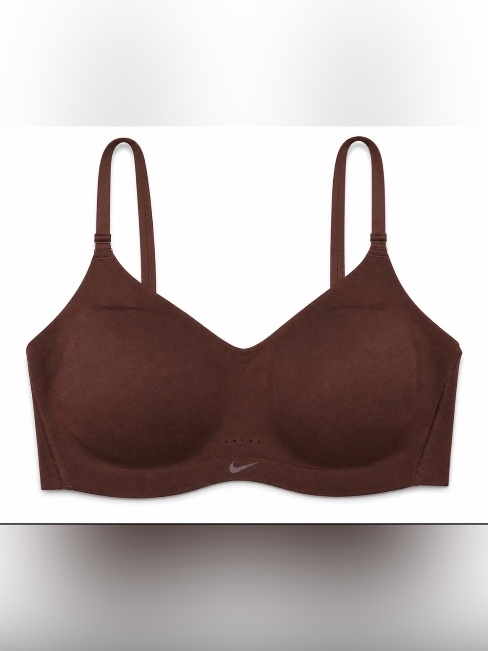 Nike Wireless Bra Brown Seamless Light Support Adjustable Straps - Picture 1 of 3